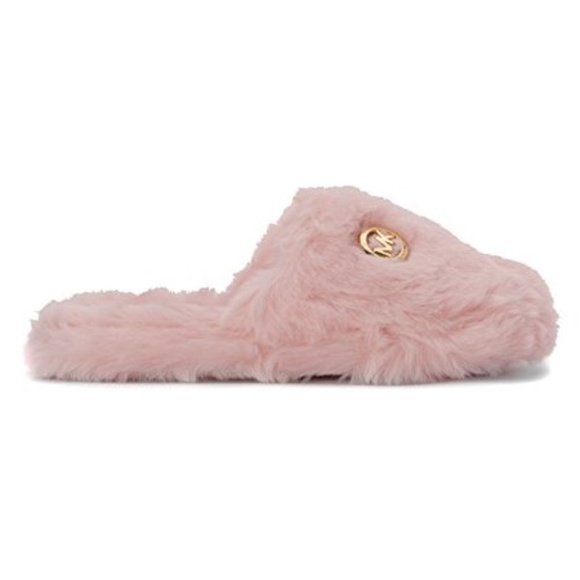 Michael Kors Shoes - MICHAEL KORS PINK FAUX FUR SLIPPERS